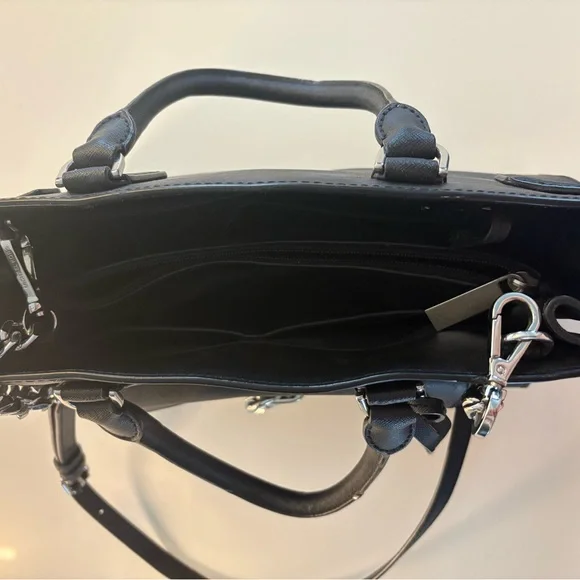 Michael Kors Black Satchel with Silver Accents - Picture 4 of 5